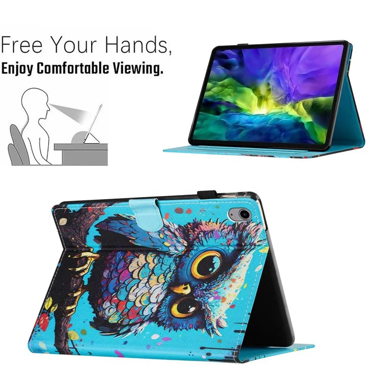 For iPad 10.9 (2022) Case PU Leather Card Holder Pattern Printed Tablet Cover