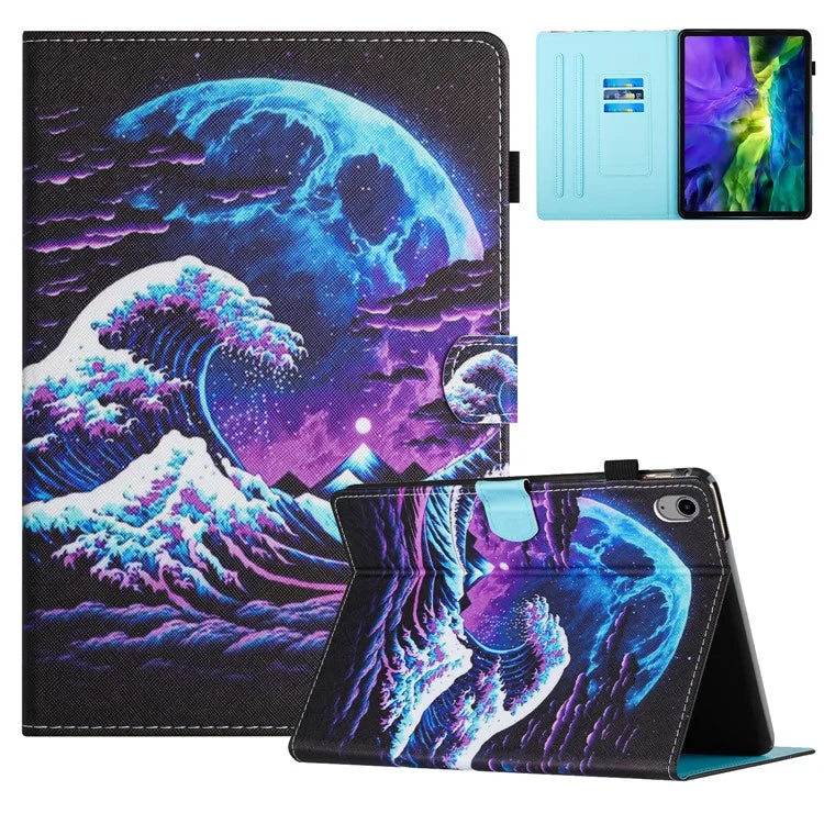 For iPad 10.9 (2022) Case PU Leather Card Holder Pattern Printed Tablet Cover