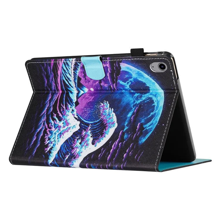 For iPad 10.9 (2022) Case PU Leather Card Holder Pattern Printed Tablet Cover