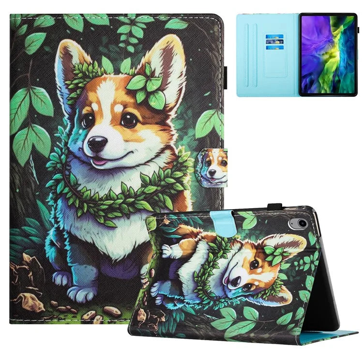 For iPad 10.9 (2022) Case PU Leather Card Holder Pattern Printed Tablet Cover