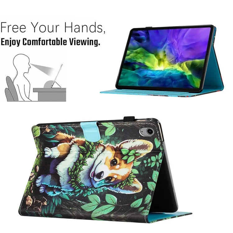For iPad 10.9 (2022) Case PU Leather Card Holder Pattern Printed Tablet Cover