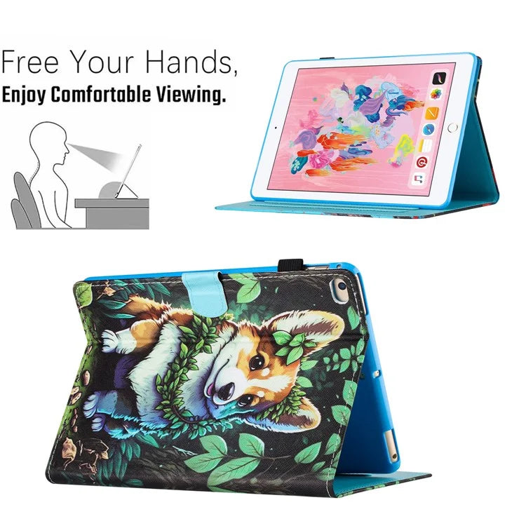 For iPad Air (2013) / Air 2 / iPad 9.7-inch (2017)(2018) Case Pattern Printed Leather Stand Tablet Cover