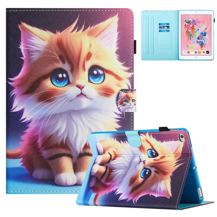 For iPad Air (2013) / Air 2 / iPad 9.7-inch (2017)(2018) Case Pattern Printed Leather Stand Tablet Cover