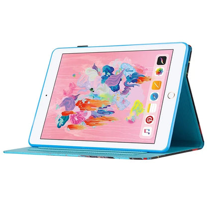 For iPad Air (2013) / Air 2 / iPad 9.7-inch (2017)(2018) Case Pattern Printed Leather Stand Tablet Cover