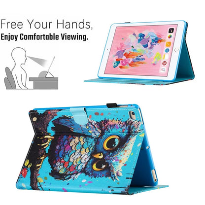 For iPad Air (2013) / Air 2 / iPad 9.7-inch (2017)(2018) Case Pattern Printed Leather Stand Tablet Cover