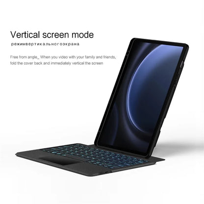 For Samsung Galaxy Tab S9 FE Leather Case Tablet Stand Cover with Backlight Detachable Bluetooth Keyboard