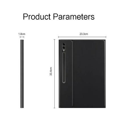For Samsung Galaxy Tab S9 Ultra Case PU Leather Pen Slot Tablet Cover + Bluetooth Keyboard with Touchpad