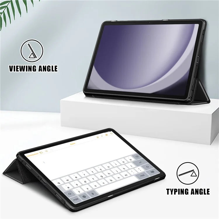 For Samsung Galaxy Tab A9+ x210 x216 Case Leather+TPU+Acrylic Tri-fold Stand Cover