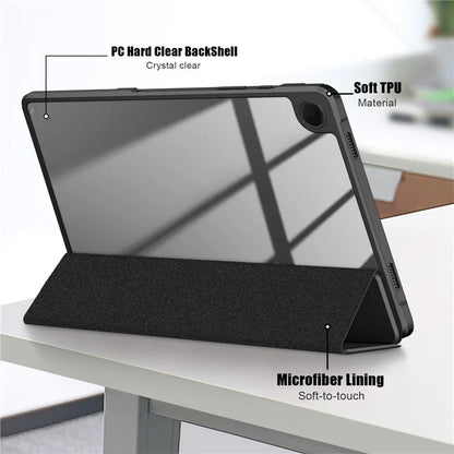 For Samsung Galaxy Tab A9+ x210 x216 Case Leather+TPU+Acrylic Tri-fold Stand Cover
