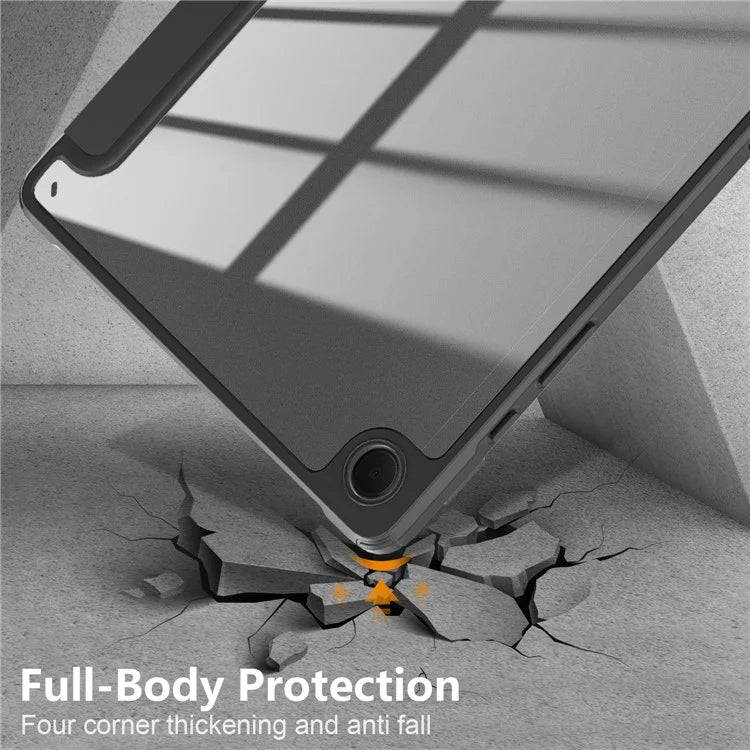 For Samsung Galaxy Tab A9+ x210 x216 Case Leather+TPU+Acrylic Tri-fold Stand Cover