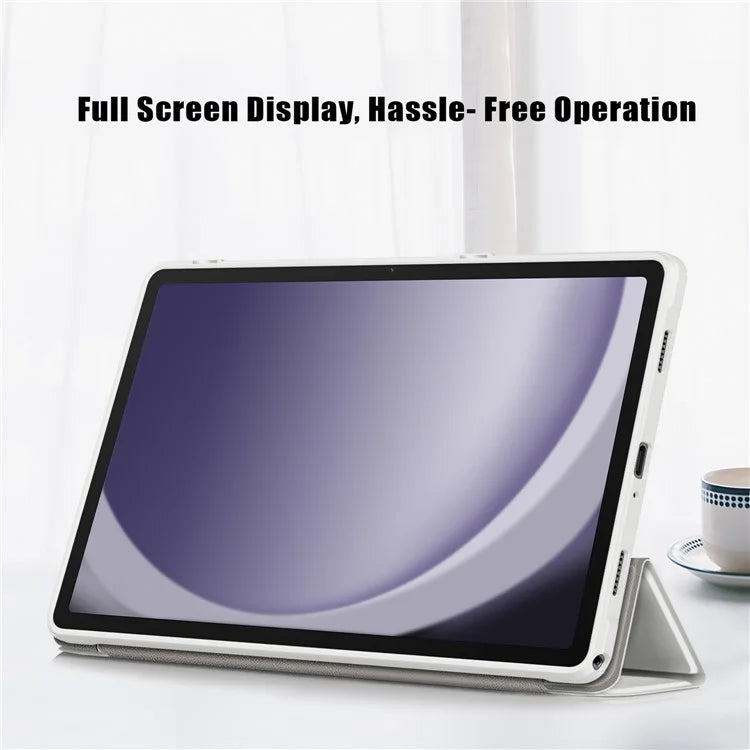 For Samsung Galaxy Tab A9+ x210 x216 Case Leather+TPU+Acrylic Tri-fold Stand Cover