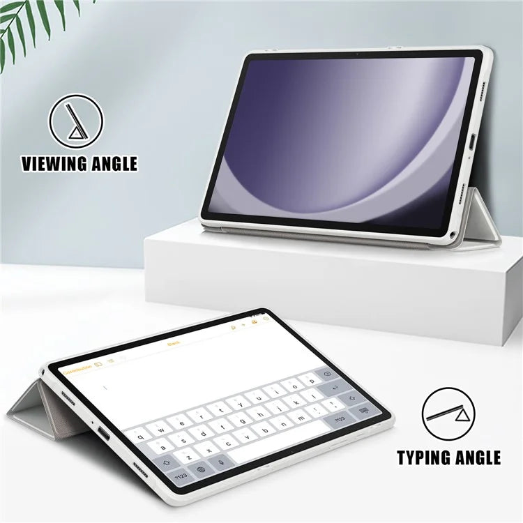 For Samsung Galaxy Tab A9+ x210 x216 Case Leather+TPU+Acrylic Tri-fold Stand Cover