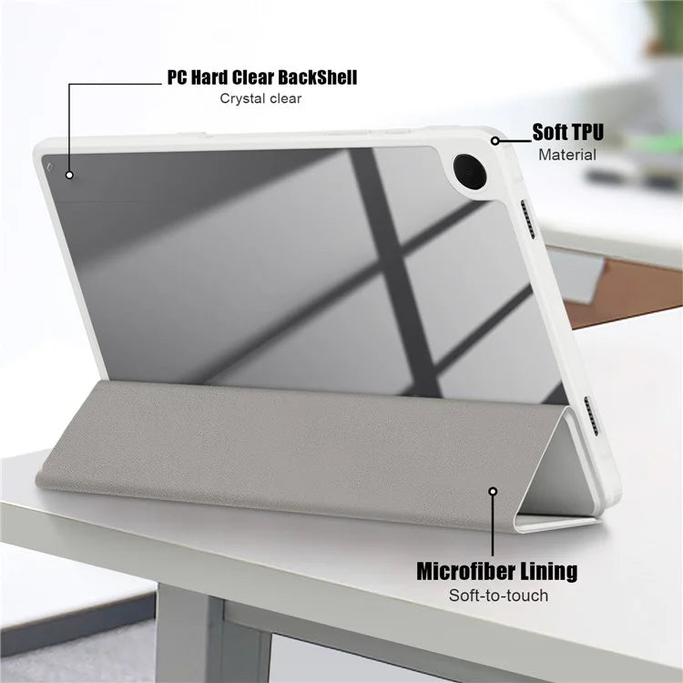 For Samsung Galaxy Tab A9+ x210 x216 Case Leather+TPU+Acrylic Tri-fold Stand Cover