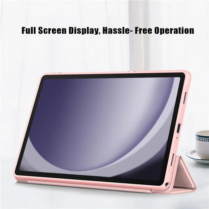For Samsung Galaxy Tab A9+ x210 x216 Case Leather+TPU+Acrylic Tri-fold Stand Cover