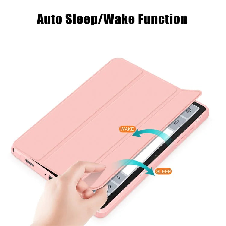 For Samsung Galaxy Tab A9+ x210 x216 Case Leather+TPU+Acrylic Tri-fold Stand Cover