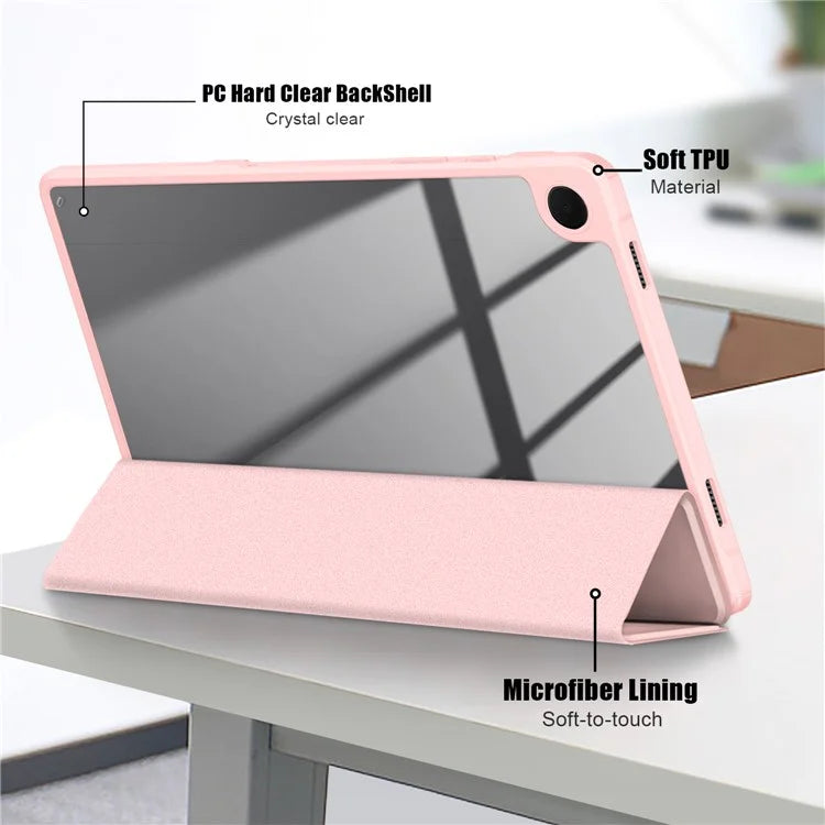 For Samsung Galaxy Tab A9+ x210 x216 Case Leather+TPU+Acrylic Tri-fold Stand Cover