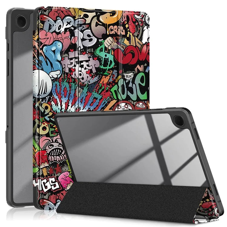 For Samsung Galaxy Tab A9+ x210 x216 Case Tri-fold Stand Pattern Printing Tablet Cover