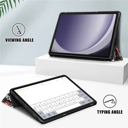 For Samsung Galaxy Tab A9+ x210 x216 Case Tri-fold Stand Pattern Printing Tablet Cover