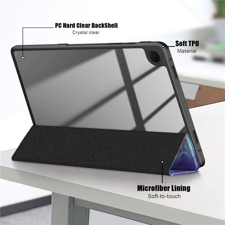 For Samsung Galaxy Tab A9+ x210 x216 Case Tri-fold Stand Pattern Printing Tablet Cover