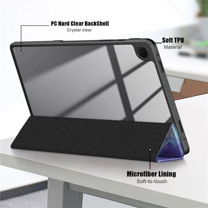 For Samsung Galaxy Tab A9+ x210 x216 Case Tri-fold Stand Pattern Printing Tablet Cover