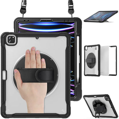 For iPad Pro 12.9 (2018) / (2020) / (2021) / (2022) Case Kickstand Tablet Cover with Shoulder Strap / Hand Strap