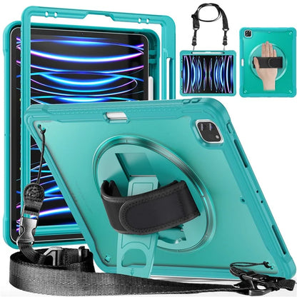 For iPad Pro 12.9 (2018) / (2020) / (2021) / (2022) Case Kickstand Tablet Cover with Shoulder Strap / Hand Strap