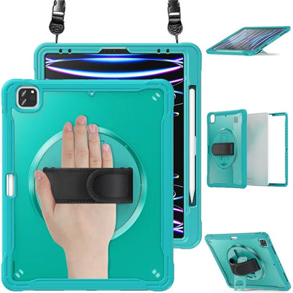 For iPad Pro 12.9 (2018) / (2020) / (2021) / (2022) Case Kickstand Tablet Cover with Shoulder Strap / Hand Strap