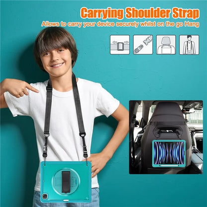 For iPad Pro 12.9 (2018) / (2020) / (2021) / (2022) Case Kickstand Tablet Cover with Shoulder Strap / Hand Strap