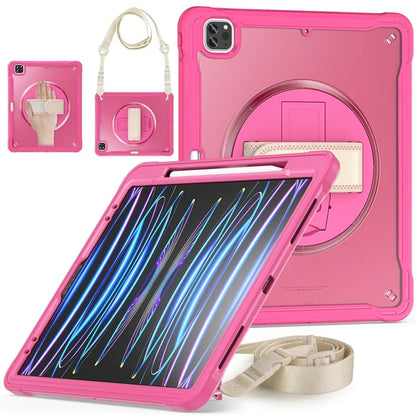 For iPad Pro 12.9 (2018) / (2020) / (2021) / (2022) Case Kickstand Tablet Cover with Shoulder Strap / Hand Strap