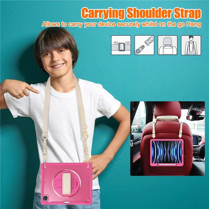 For iPad Pro 12.9 (2018) / (2020) / (2021) / (2022) Case Kickstand Tablet Cover with Shoulder Strap / Hand Strap