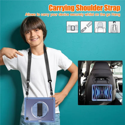 For iPad Pro 12.9 (2018) / (2020) / (2021) / (2022) Case Kickstand Tablet Cover with Shoulder Strap / Hand Strap