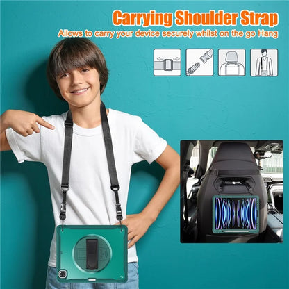 For iPad Pro 12.9 (2018) / (2020) / (2021) / (2022) Case Kickstand Tablet Cover with Shoulder Strap / Hand Strap