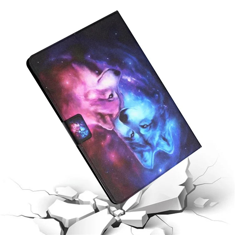 For Samsung Galaxy Tab A9+ Leather Case Card Holder Pattern Smart Tablet Cover