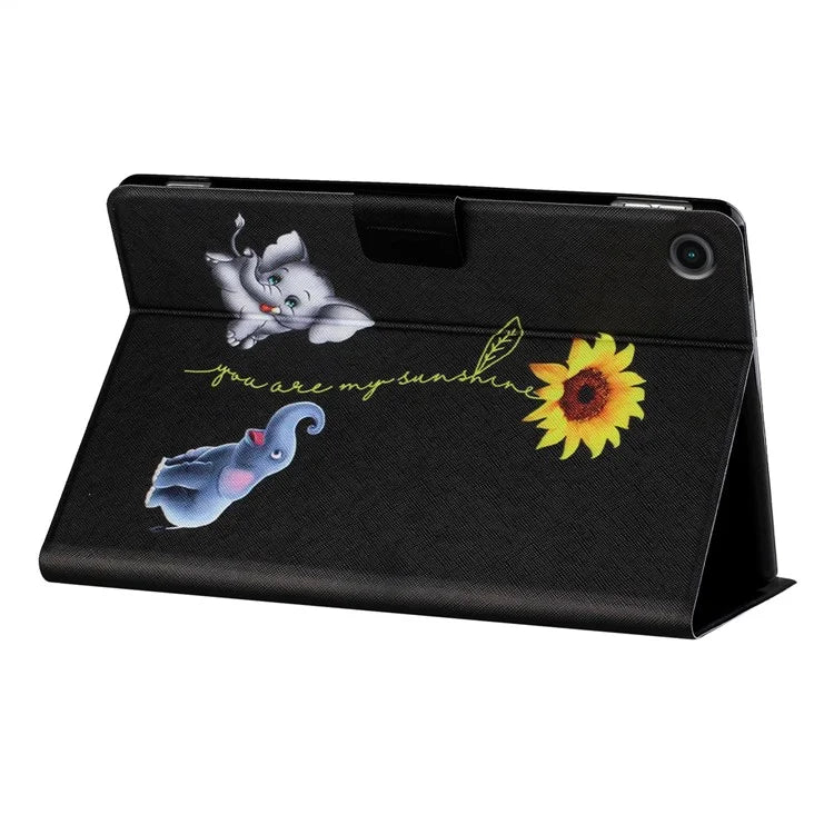 For Samsung Galaxy Tab A9+ Leather Case Card Holder Pattern Smart Tablet Cover