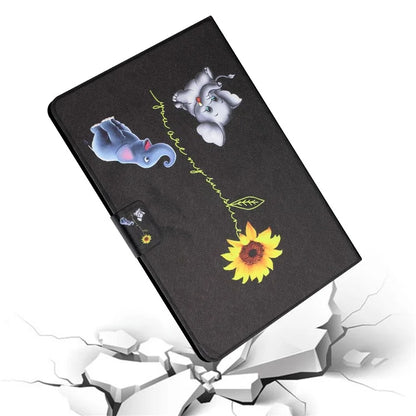 For Samsung Galaxy Tab A9+ Leather Case Card Holder Pattern Smart Tablet Cover