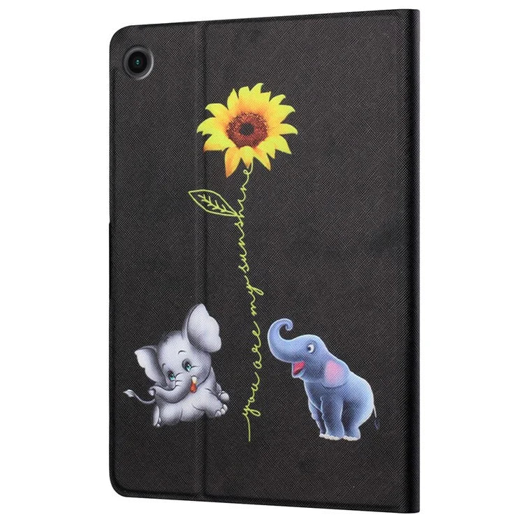 For Samsung Galaxy Tab A9+ Leather Case Card Holder Pattern Smart Tablet Cover