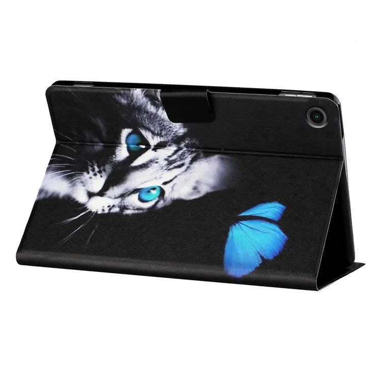 For Samsung Galaxy Tab A9+ Leather Case Card Holder Pattern Smart Tablet Cover