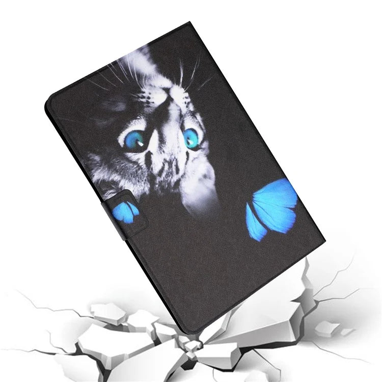 For Samsung Galaxy Tab A9+ Leather Case Card Holder Pattern Smart Tablet Cover
