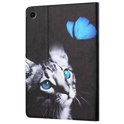 For Samsung Galaxy Tab A9+ Leather Case Card Holder Pattern Smart Tablet Cover