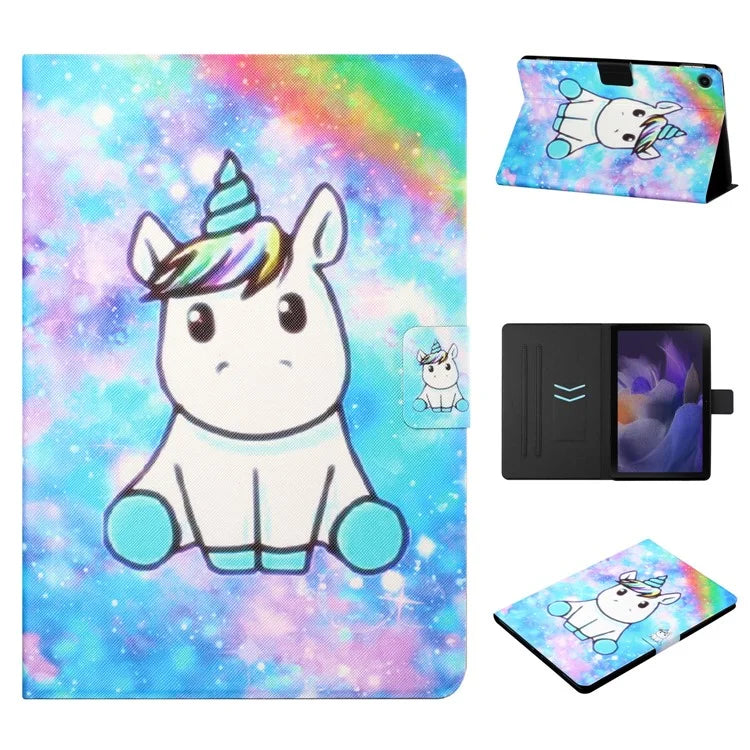 For Samsung Galaxy Tab A9+ Leather Case Card Holder Pattern Smart Tablet Cover