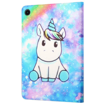 For Samsung Galaxy Tab A9+ Leather Case Card Holder Pattern Smart Tablet Cover
