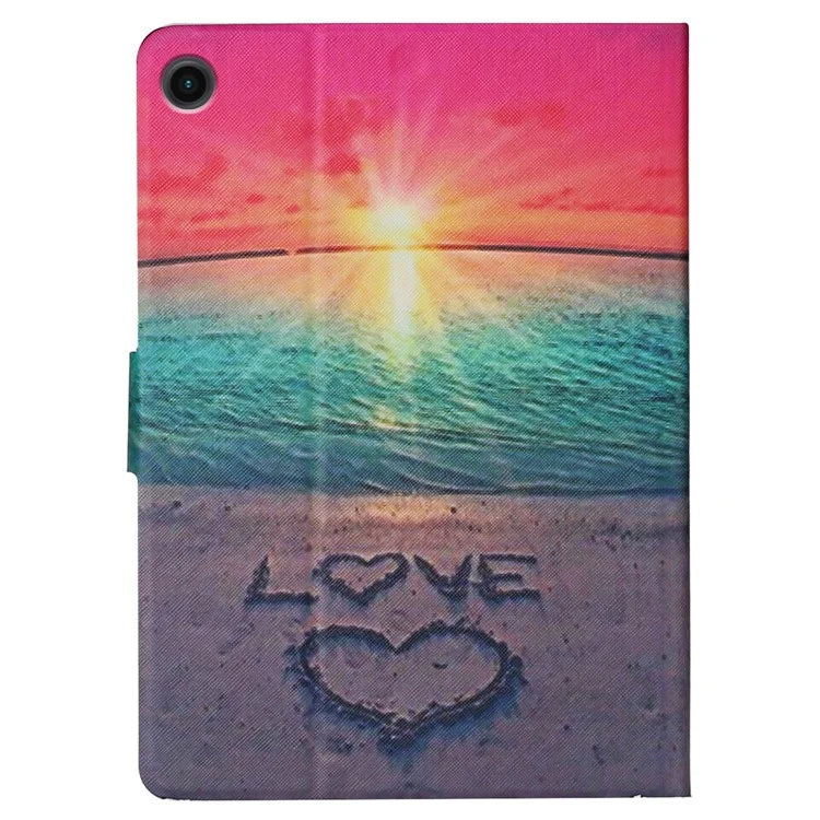 For Samsung Galaxy Tab A9+ Leather Case Card Holder Pattern Smart Tablet Cover
