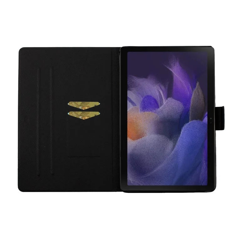 For Samsung Galaxy Tab A9+ Leather Case Card Holder Pattern Smart Tablet Cover