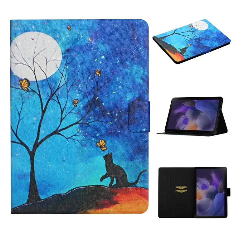 For Samsung Galaxy Tab A9+ Leather Case Card Holder Pattern Smart Tablet Cover
