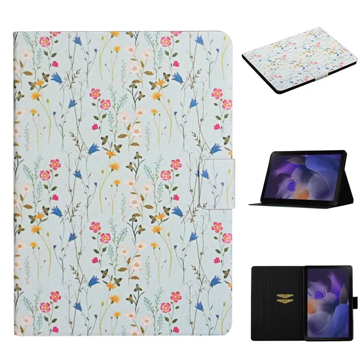 For Samsung Galaxy Tab A9+ Leather Case Card Holder Pattern Smart Tablet Cover