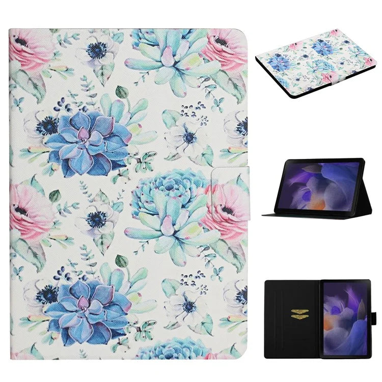For Samsung Galaxy Tab A9+ Leather Case Card Holder Pattern Smart Tablet Cover
