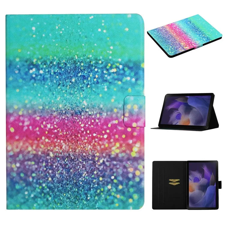 For Samsung Galaxy Tab A9+ Leather Case Card Holder Pattern Smart Tablet Cover