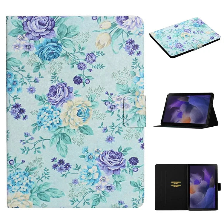 For Samsung Galaxy Tab A9+ Leather Case Card Holder Pattern Smart Tablet Cover
