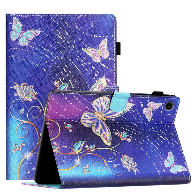 For Samsung Galaxy Tab A9+ Pattern Case Auto Sleep / Wake PU Leather Tablet Cover