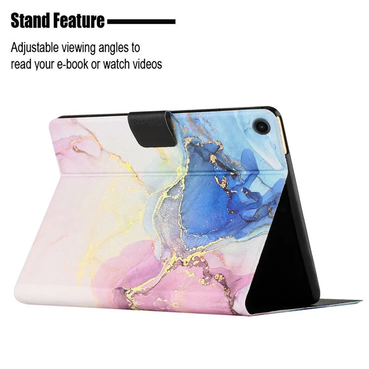 For Samsung Galaxy Tab A9+ PU Leather Stand Cover Pattern Printing Tablet Case